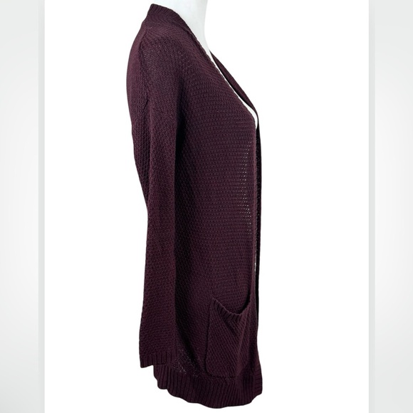 BDG Maroon Sweater Long Sleeve Cardigan Open Front Duster Small - Picture 8 of 11